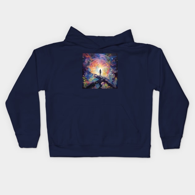 Symbolic Journey Into the Beyond Kids Hoodie by Star Scrunch